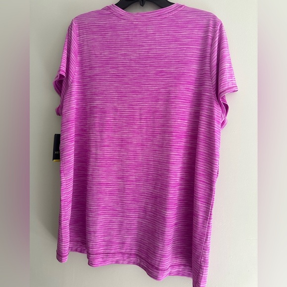 Xersion Purple Striped V-Neck Women's Tee - Picture 4 of 4